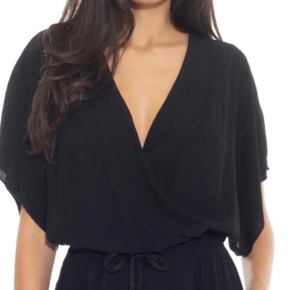 BECCA Womens Knot Front Romper Swim Cover up